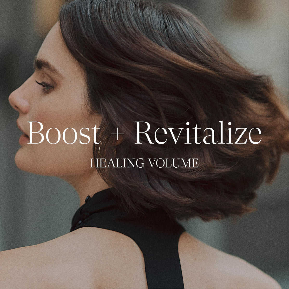 L’ANZA styled model with bouncy hair showing fuller-looking results