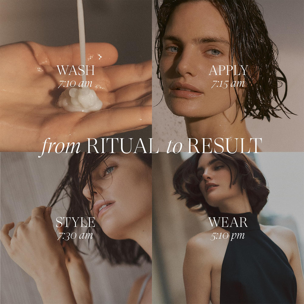 L’ANZA being applied to wet hair to show detangling and manageability