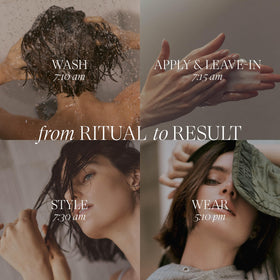 L’ANZA being applied to towel-dried hair, shows smoothing and detangling benefit