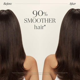 Shiny, smooth hair after L’ANZA treatment showing visible softness and shine