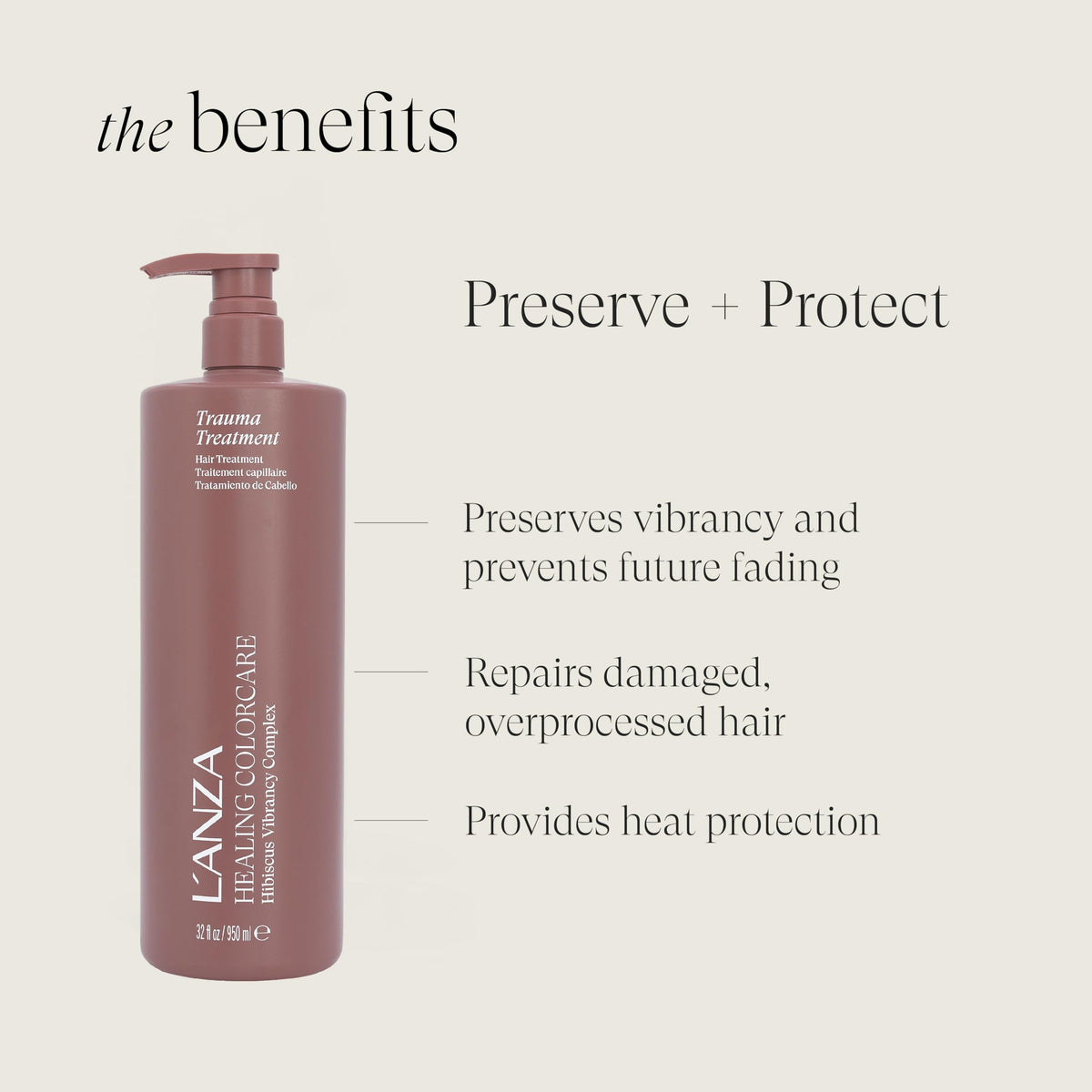 L’ANZA treated hair texture showing hydrated smooth strands and shine