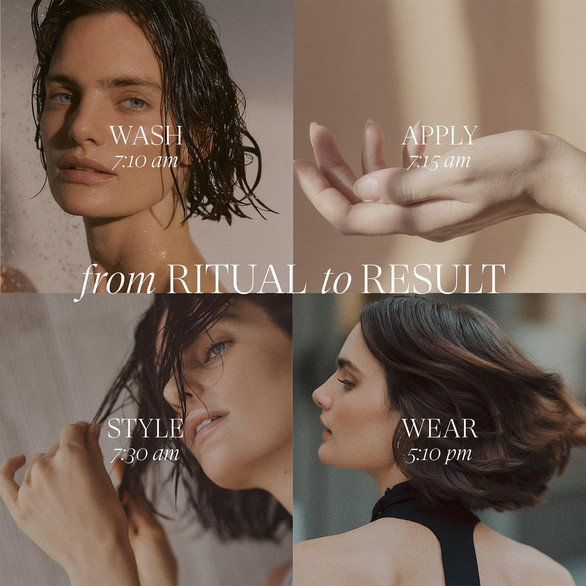 L’ANZA applied to damp hair lifting roots for volume