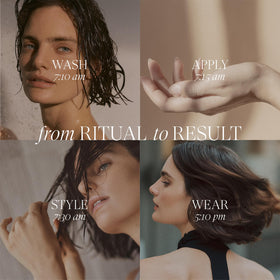 L’ANZA applied to damp hair lifting roots for volume