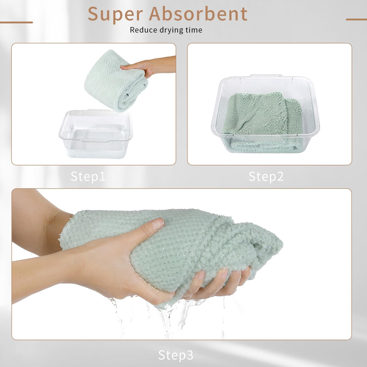 Laojbaba close-up of microfiber texture illustrating soft, absorbent fabric for gentle drying