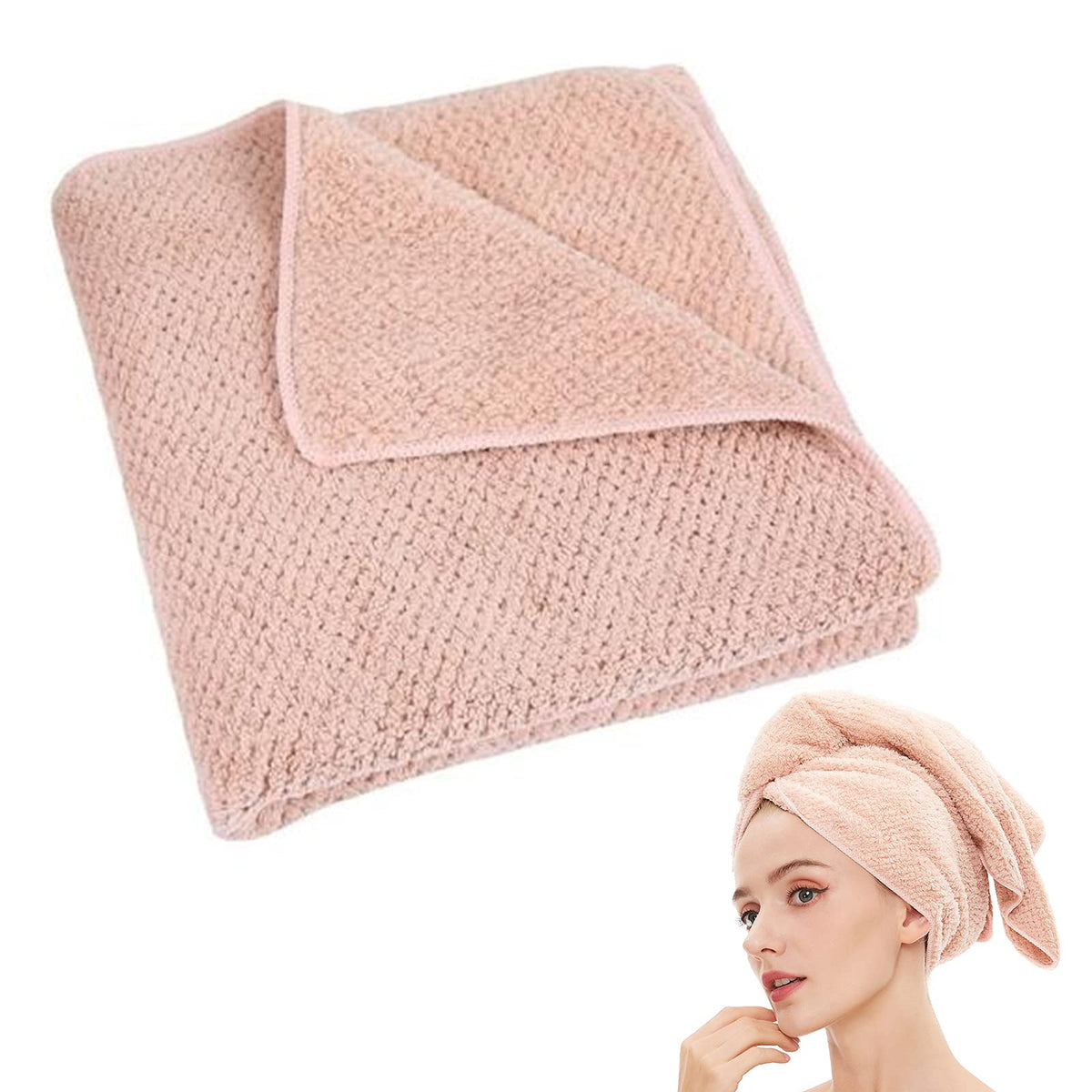 laojbaba front view lotus root pink towel showing full size and coverage benefit