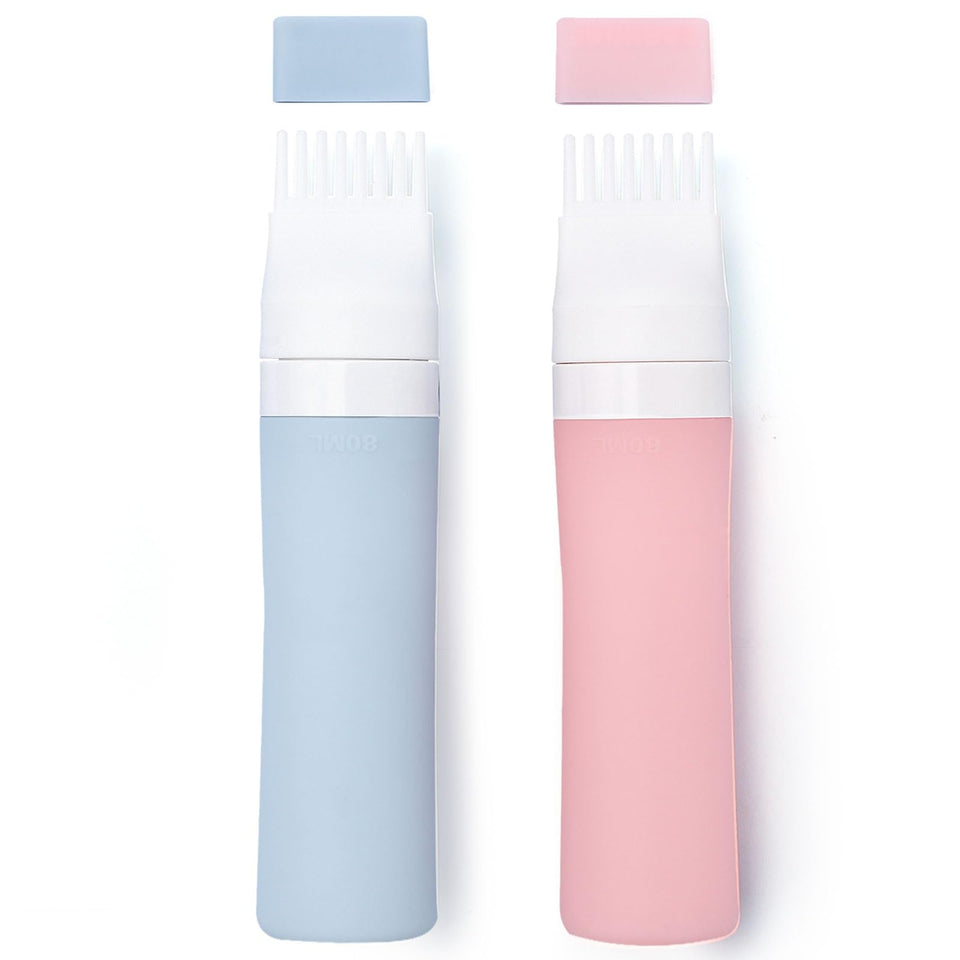 Lapfoon front view of two applicator bottles showing design and capacity benefit