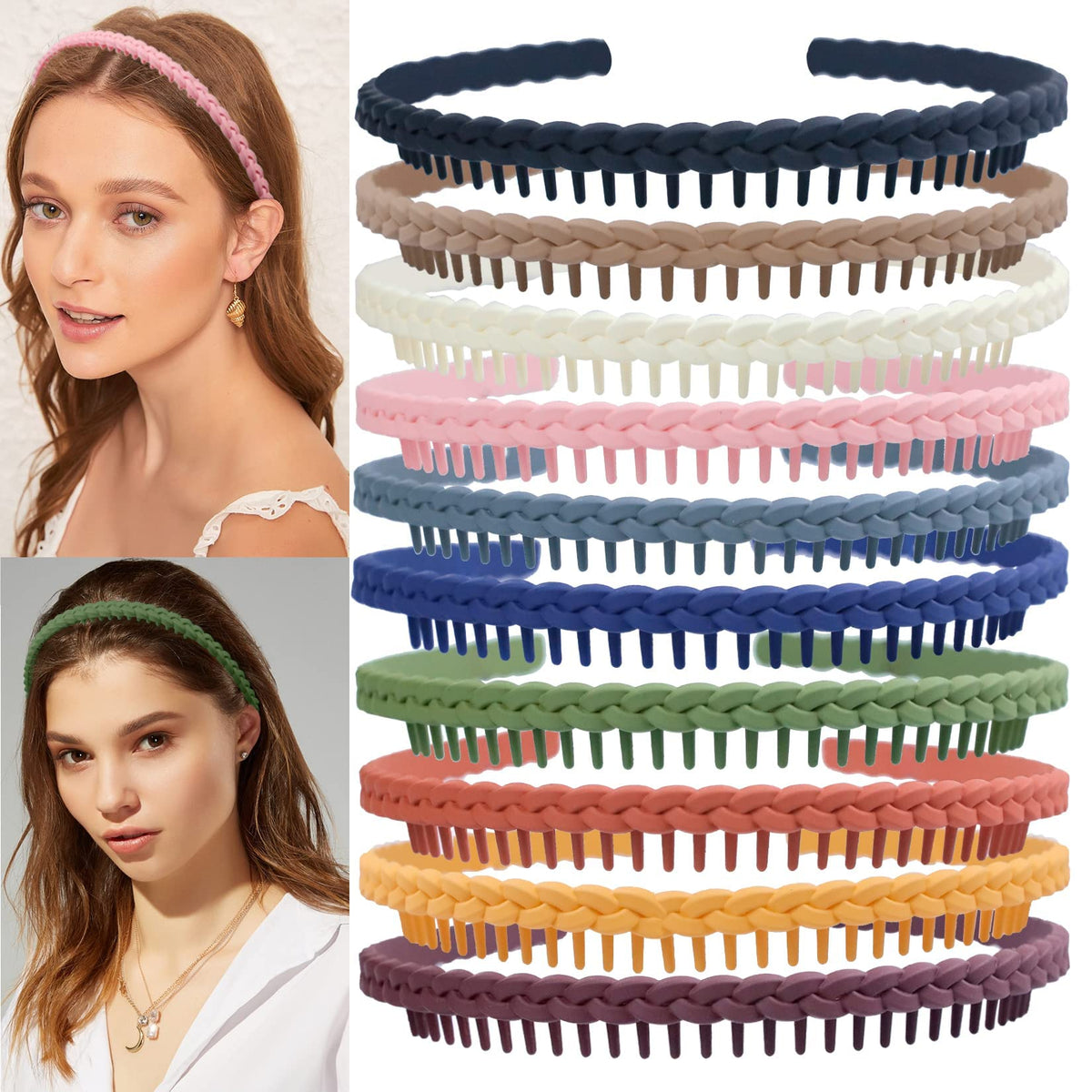 LAPOHI front view of colorful headbands showing bright pack and easy selection benefit