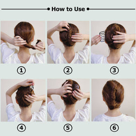 LAPOHI hair pin used to secure a low bun demonstrating strong hold
