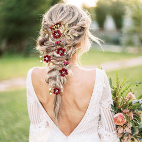 LAPOHI hair pins styled in an updo demonstrating how they add elegance and keep hair tidy