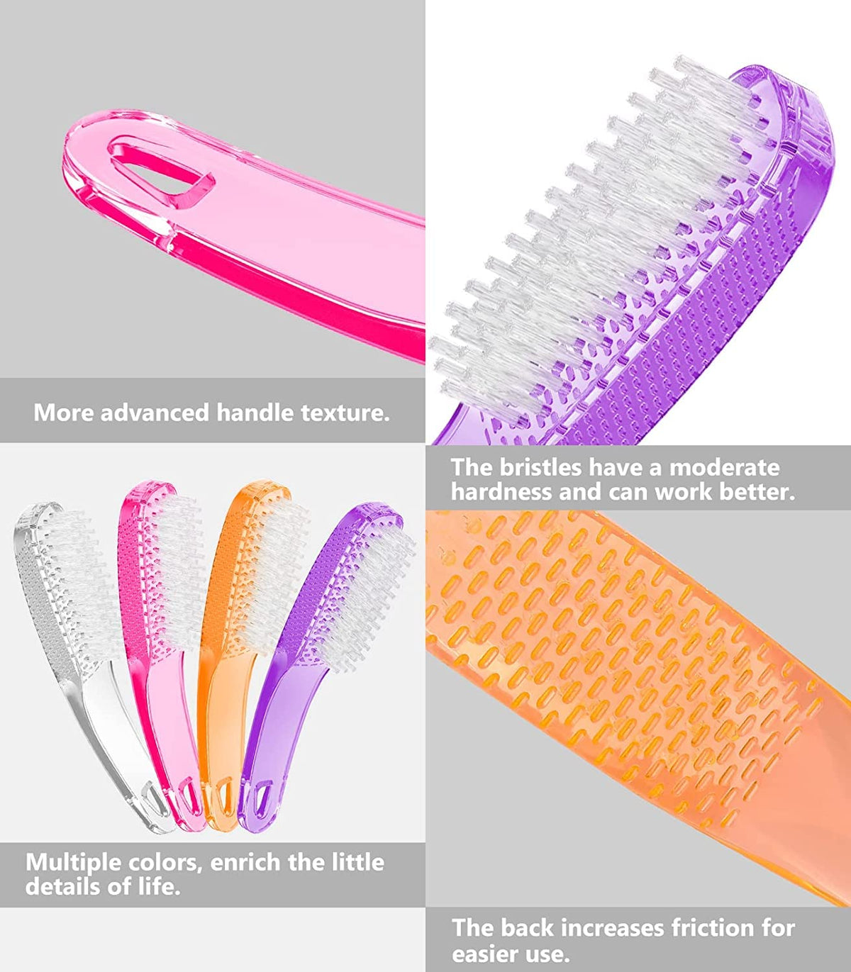 Larbois brush being used to clean fingernails demonstrating effective dirt removal