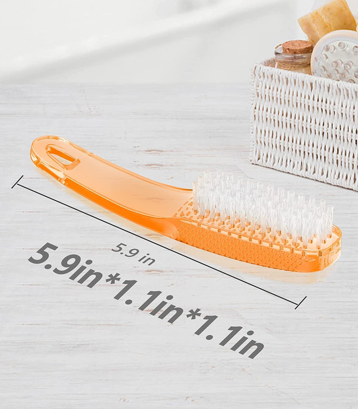 Larbois brush hanging on bathroom hook showing convenient storage and quick access
