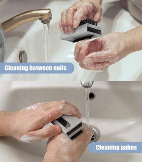 Larbois brush hung by rope on bathroom hook for quick drying and hygienic storage