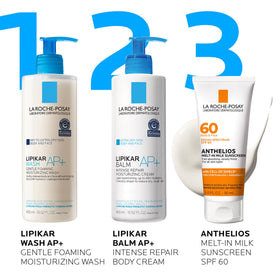 La Roche-Posay Anthelios travel-size next to everyday items showing portability
