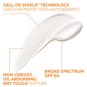 La Roche-Posay applied on face beneath makeup, shows smooth, non-greasy finish