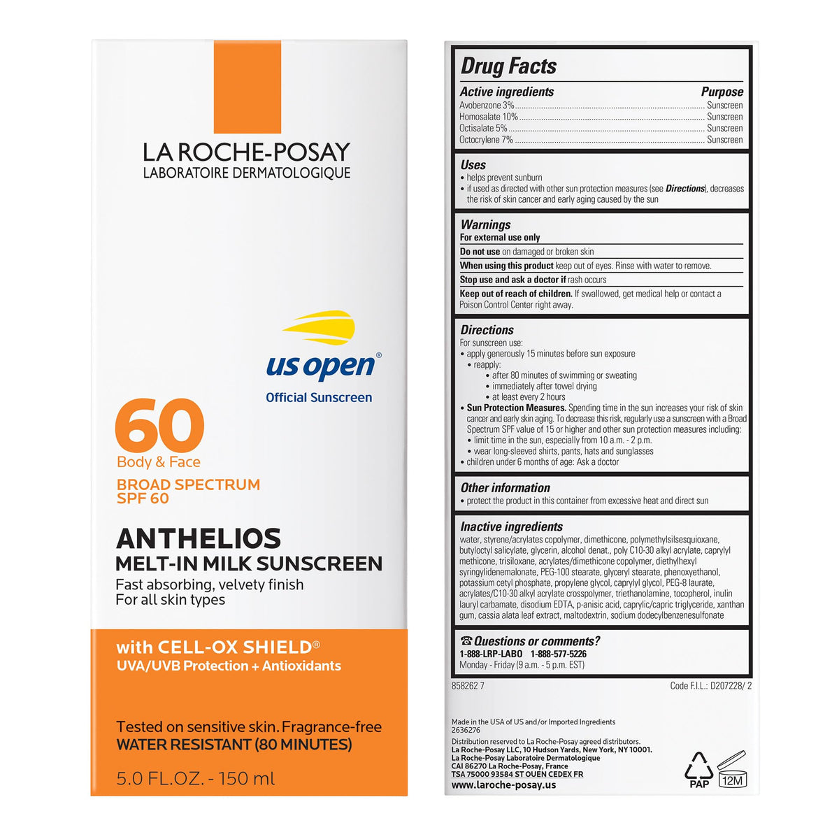 La Roche-Posay bottle in hand showing compact size for travel convenience