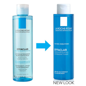 La Roche-Posay bottle in hand for size comparison and travel-friendly benefit