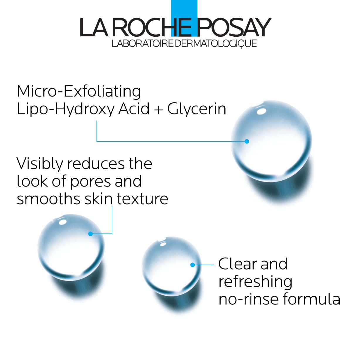La Roche-Posay toner pouring to show clear watery texture and quick absorption