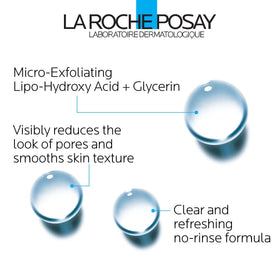 La Roche-Posay toner pouring to show clear watery texture and quick absorption