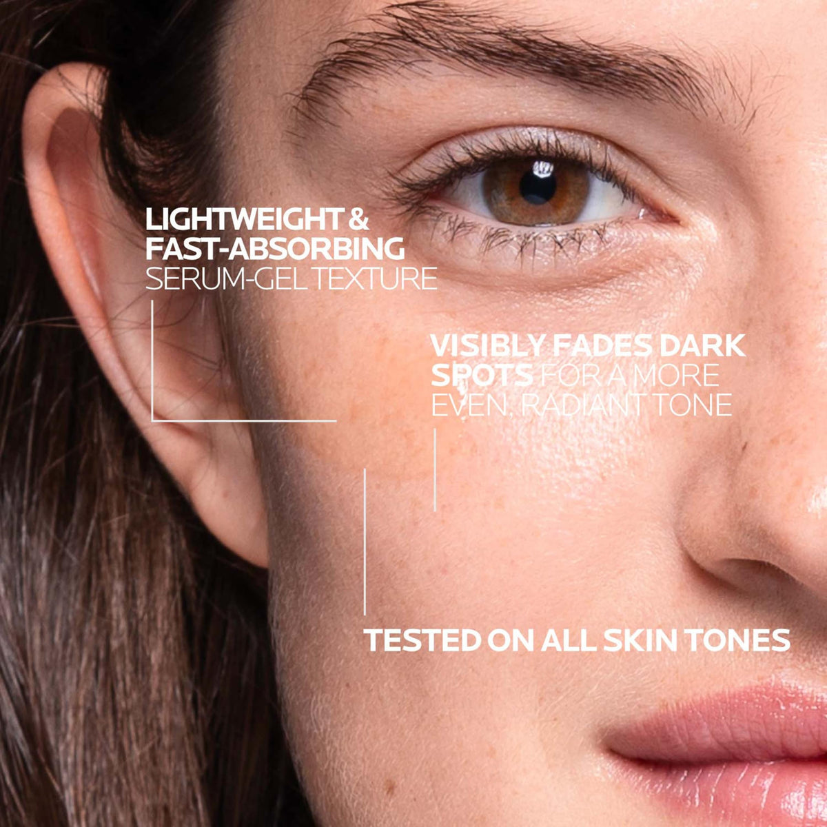La Roche-Posay silky serum texture close-up showing lightweight absorption