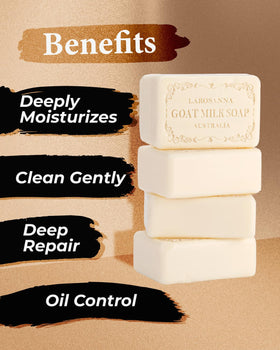 larosanna rich lather in hand demonstrating gentle cleansing and moisturizing foam