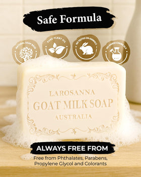 larosanna bar held in hand showing 6.3 oz scale for size and travel convenience