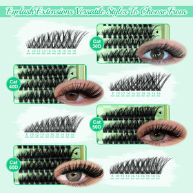 LASHSUN individual clusters on strip emphasizing lightweight fanning and natural blend