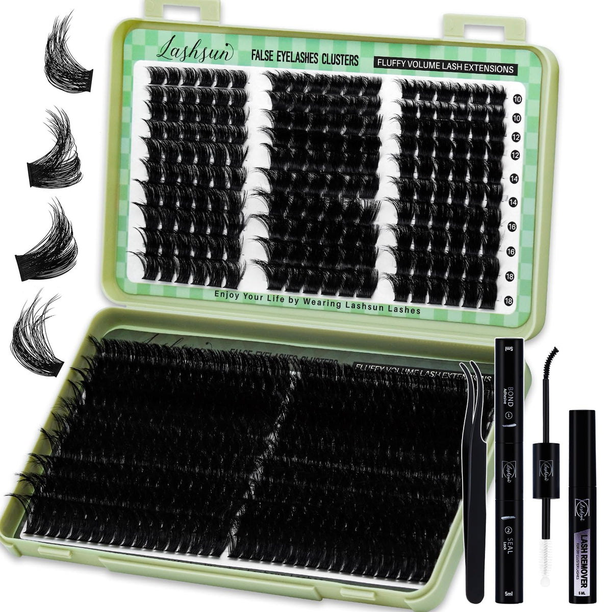 LASHSUN front packaging showing full kit and contents for easy at-home use