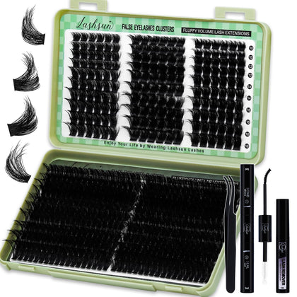 LASHSUN front packaging showing full kit and contents for easy at-home use
