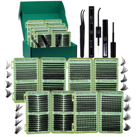 LASHSUN front packaging kit shown with lashes and tools for complete DIY convenience