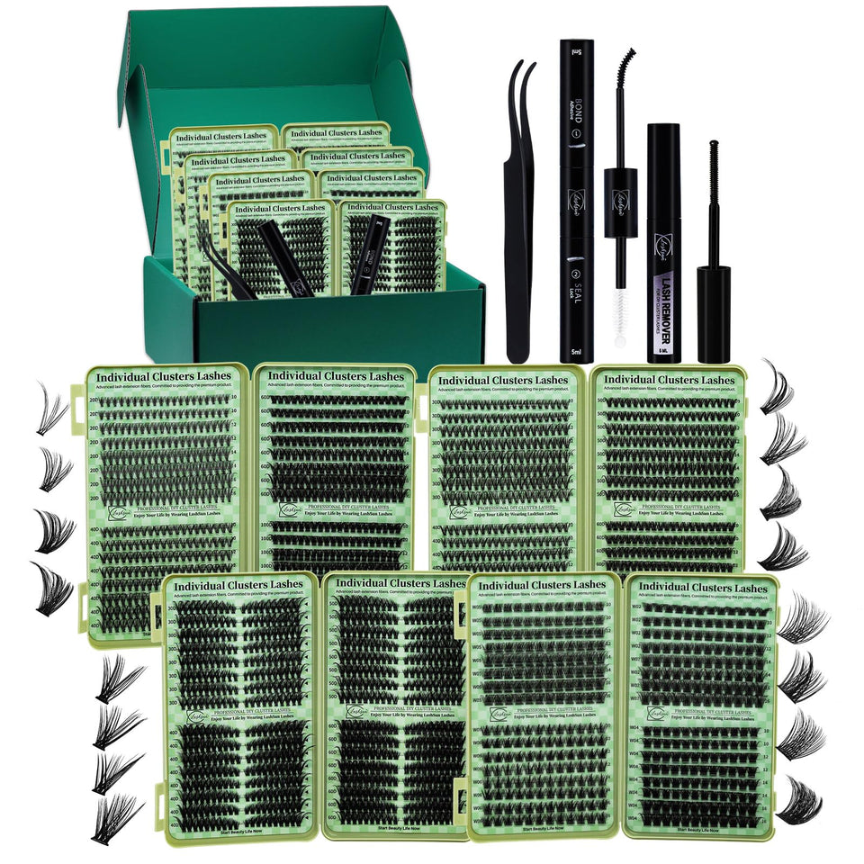 LASHSUN front packaging kit shown with lashes and tools for complete DIY convenience