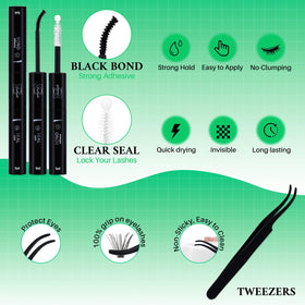 LASHSUN precision tweezers close-up with aligned tips for accurate cluster placement