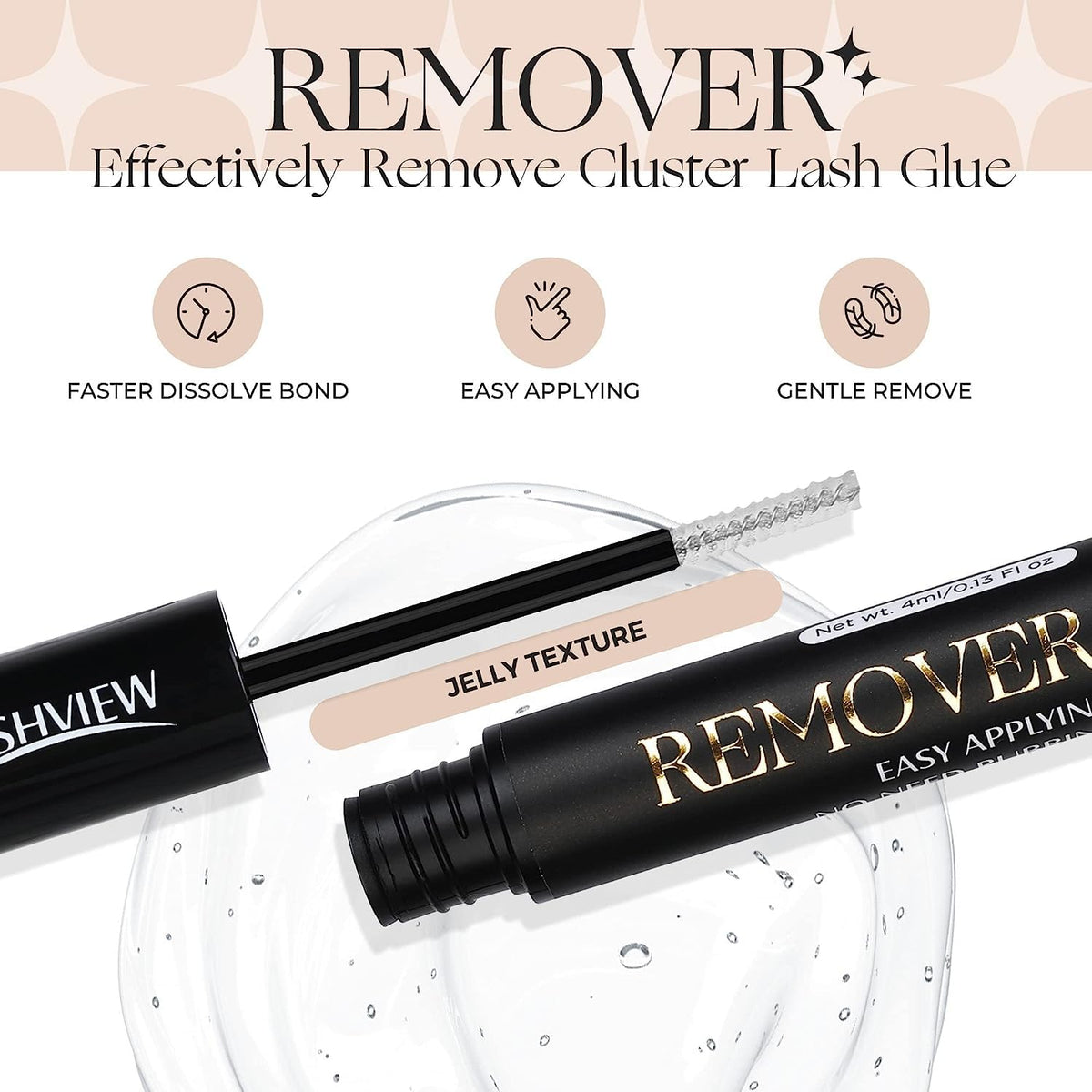 LASHVIEW product in use applying cluster lashes for secure, long-lasting wear