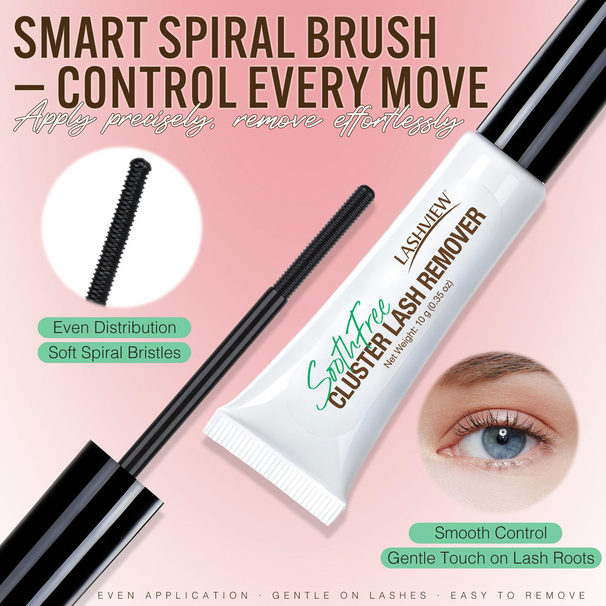 LASHVIEW application tools with glue in hand illustrating controlled, neat placement