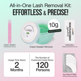LASHVIEW applicator swab applying cream to extension bond for precise removal