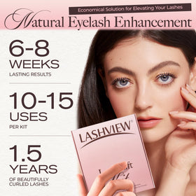 LASHVIEW applicator tools detail showing precision brushes and swabs for accuracy