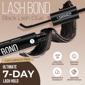 LASHVIEW black adhesive texture illustrating smooth, clump-free spread