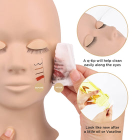 LASHVIEW detachable eyelids set arranged to show replaceable hygienic training surfaces