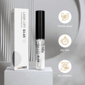 LASHVIEW lashes positioned on silicone pad during lift for secure shaping