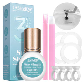 LASHVIEW front packaging and full kit showing included tools and benefits