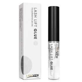 LASHVIEW front packaging showing compact 5ml bottle and branding benefits