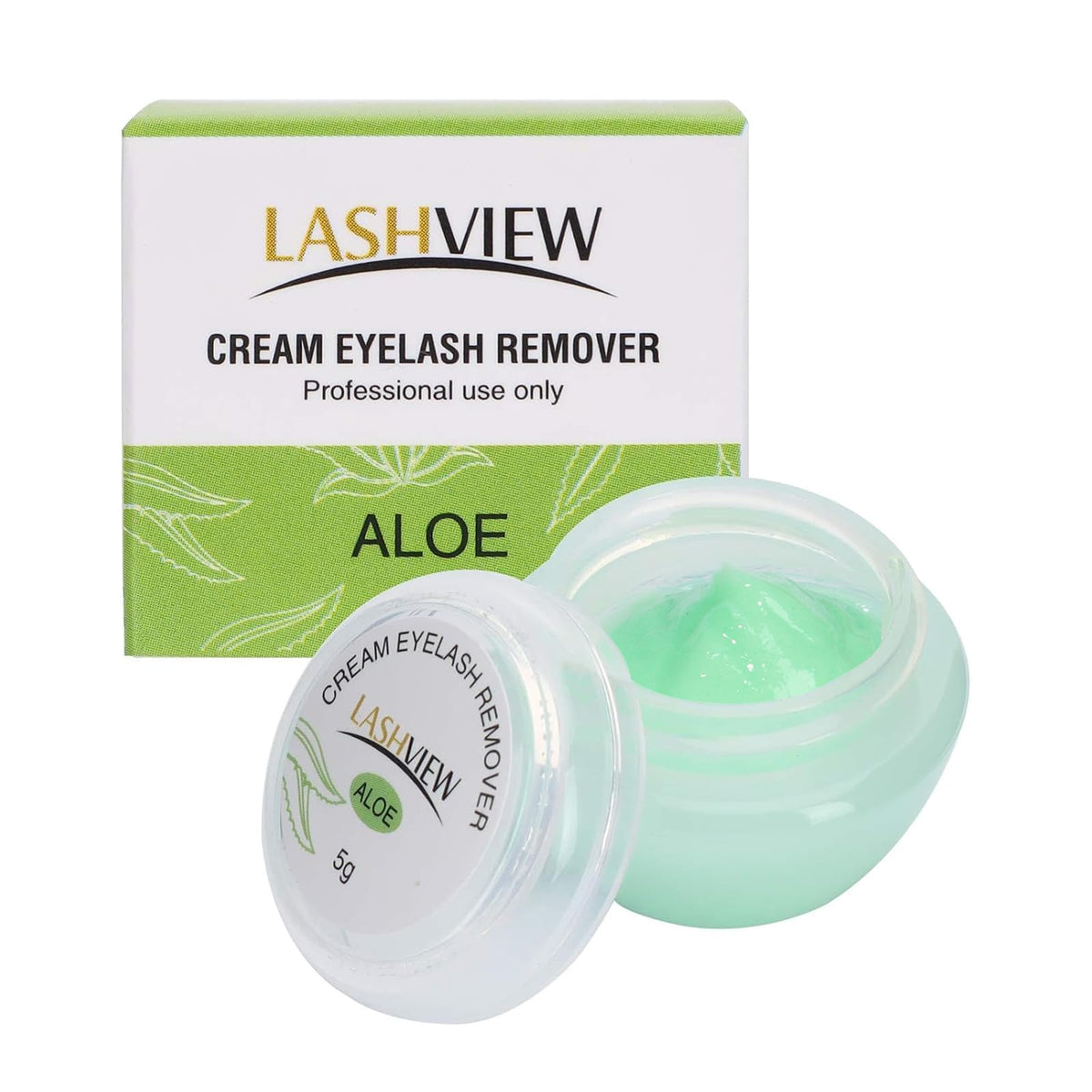 LASHVIEW front packaging showing compact 5g professional remover for salons