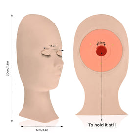 LASHVIEW mannequin in use with tweezers demonstrating improved isolation and technique