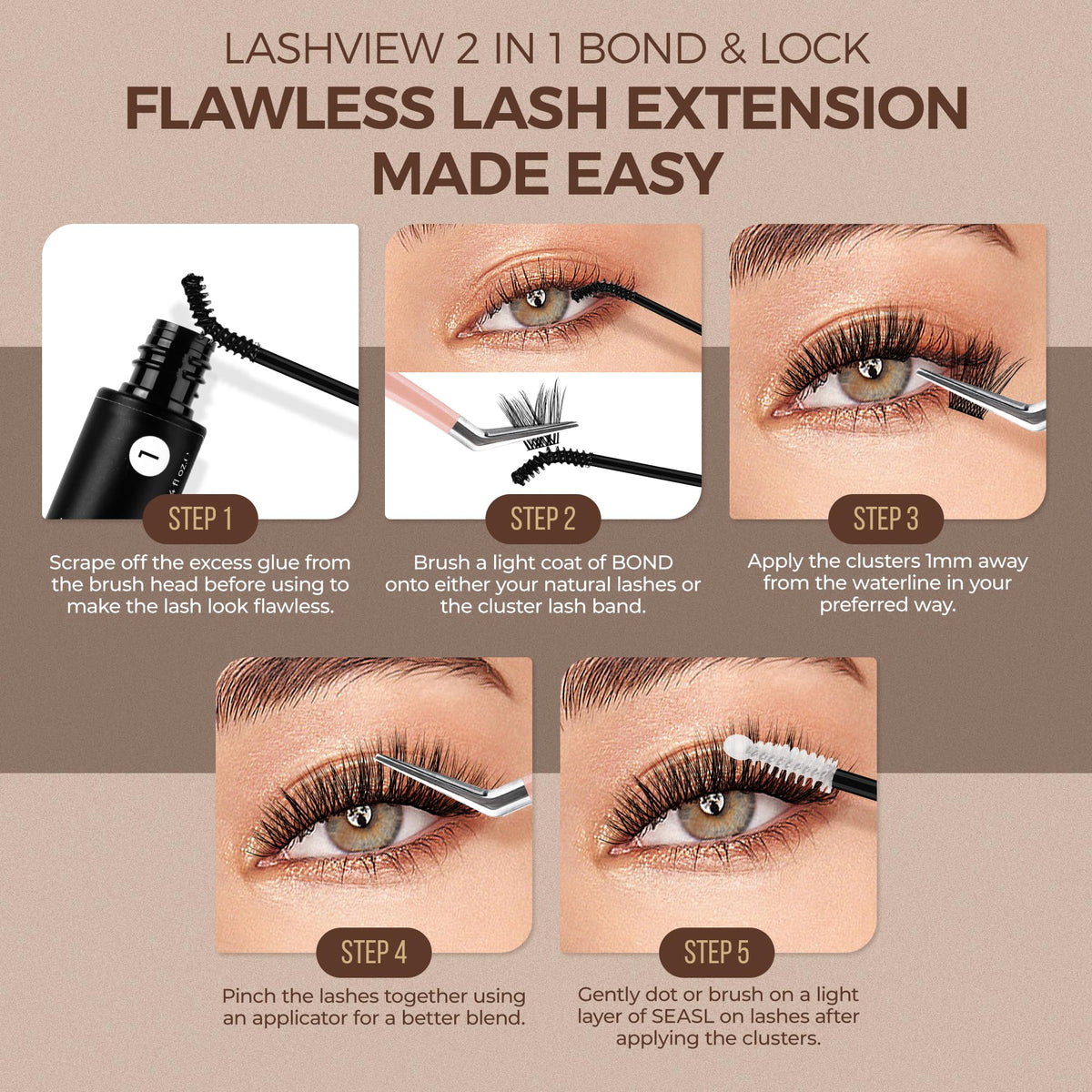LASHVIEW lifestyle evening look showing long-lasting curled lash benefit