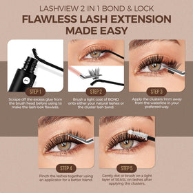 LASHVIEW lifestyle evening look showing long-lasting curled lash benefit