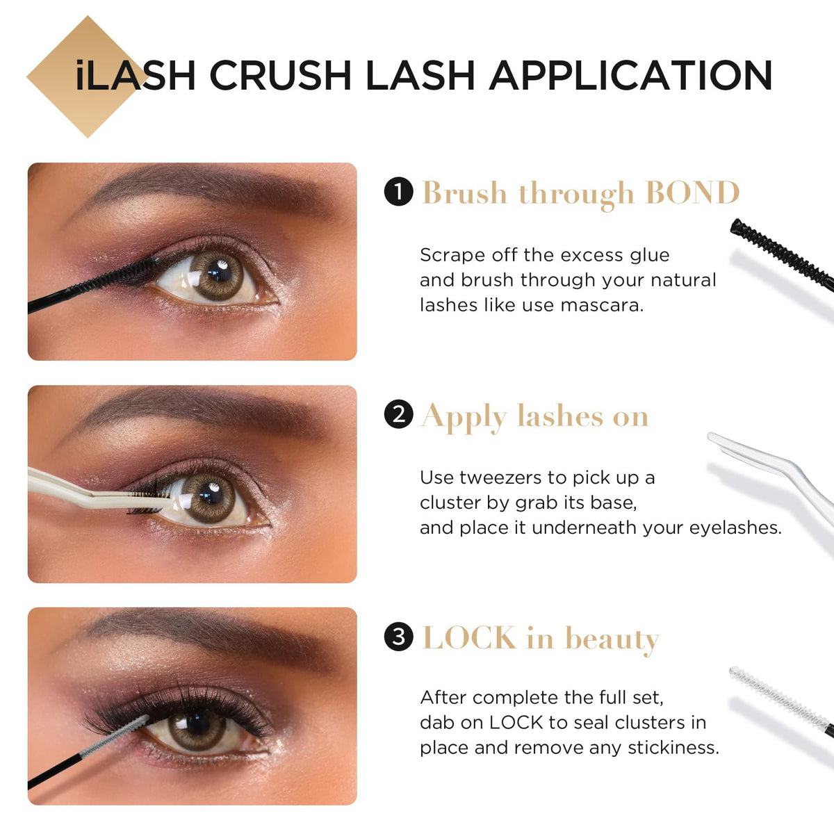 LASHVIEW lifestyle eye closeup showing natural-looking enhanced lashes and comfort