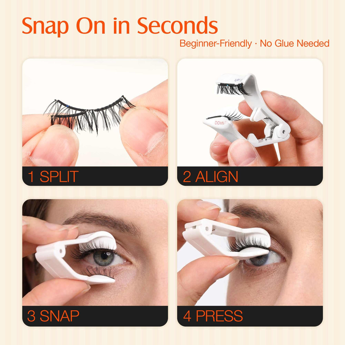 LASHVIEW built-in mirror and lash fixer for touch-ups and secure curl