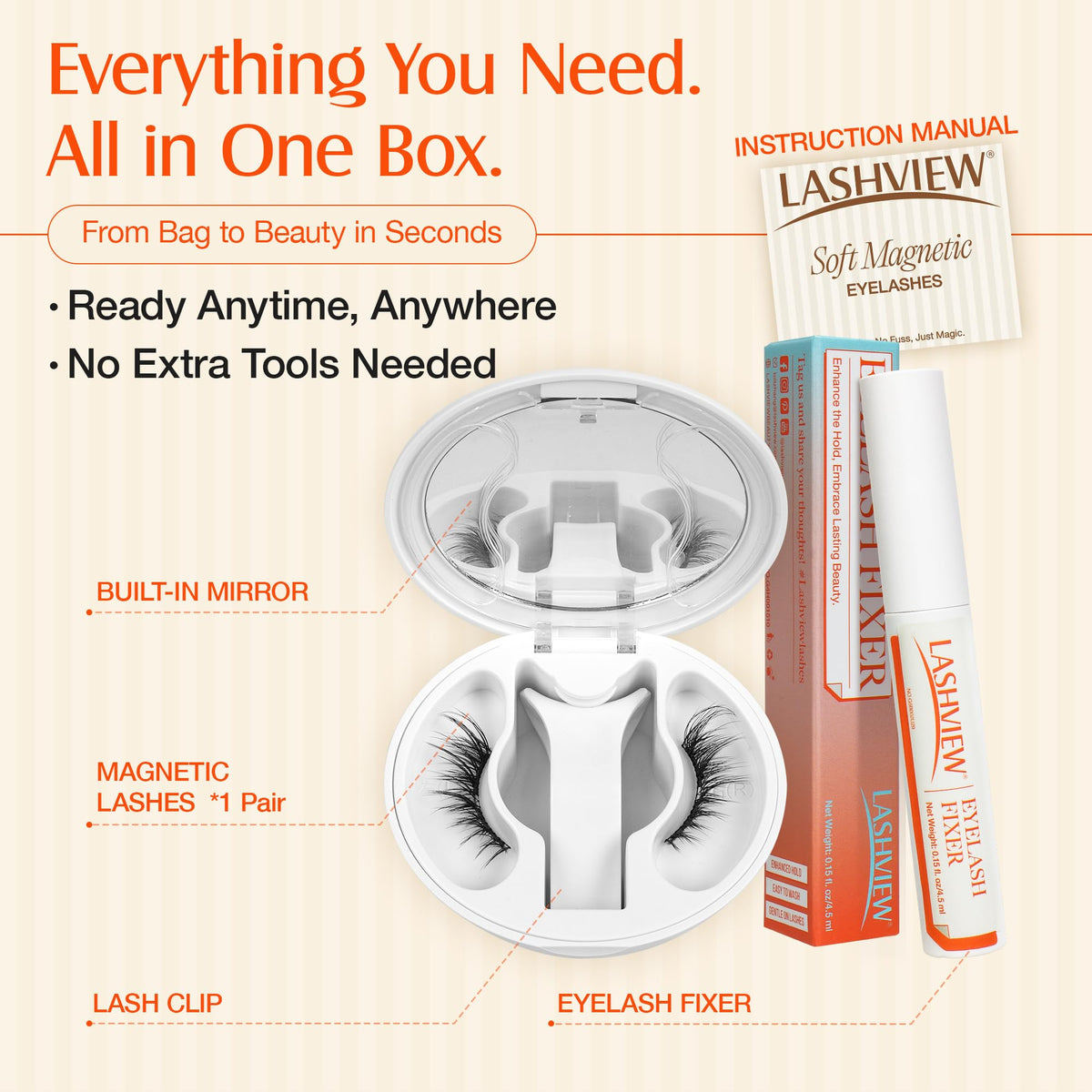 LASHVIEW compact case fit in purse highlighting portability and protection