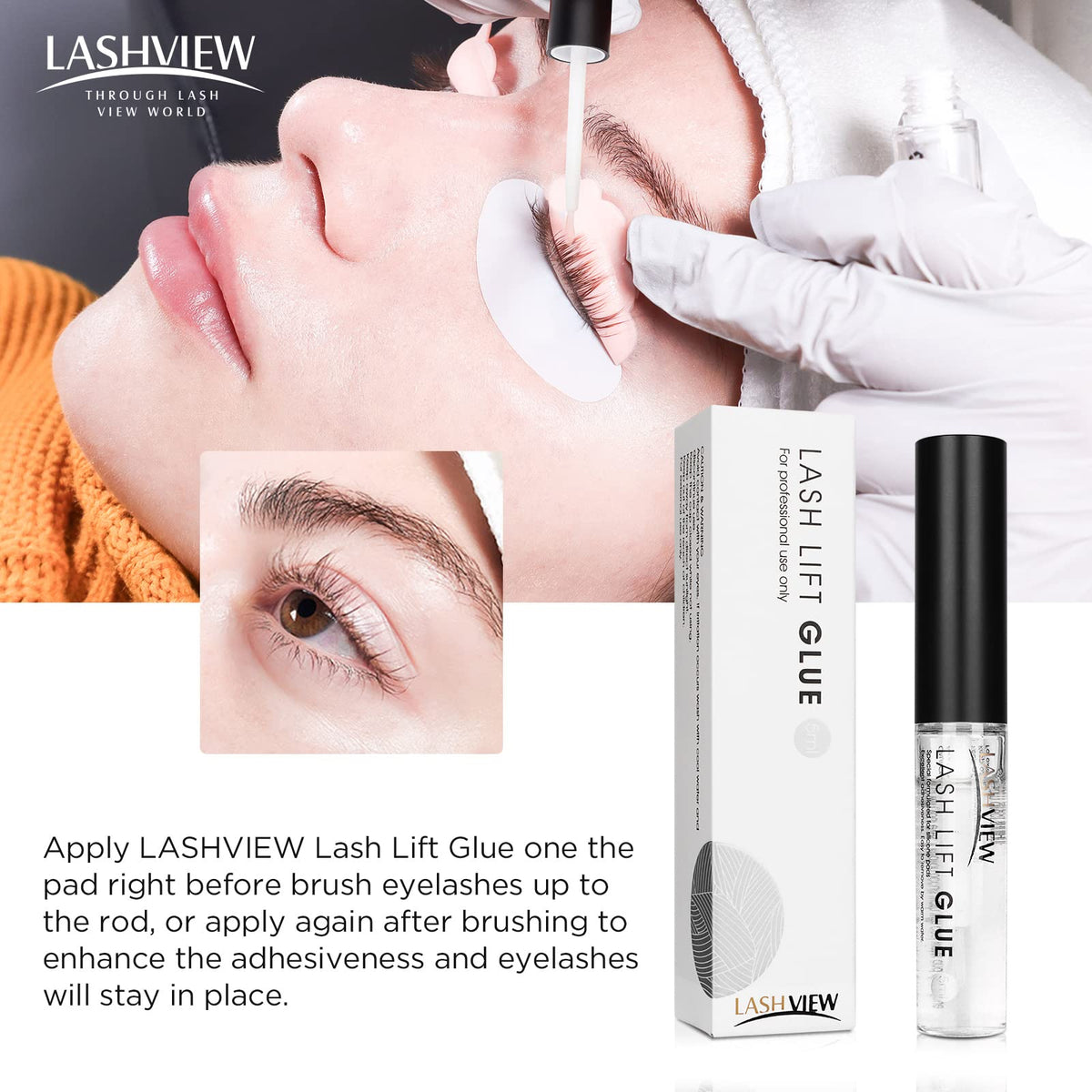 LASHVIEW compact bottle inside travel kit for on-the-go lash technicians