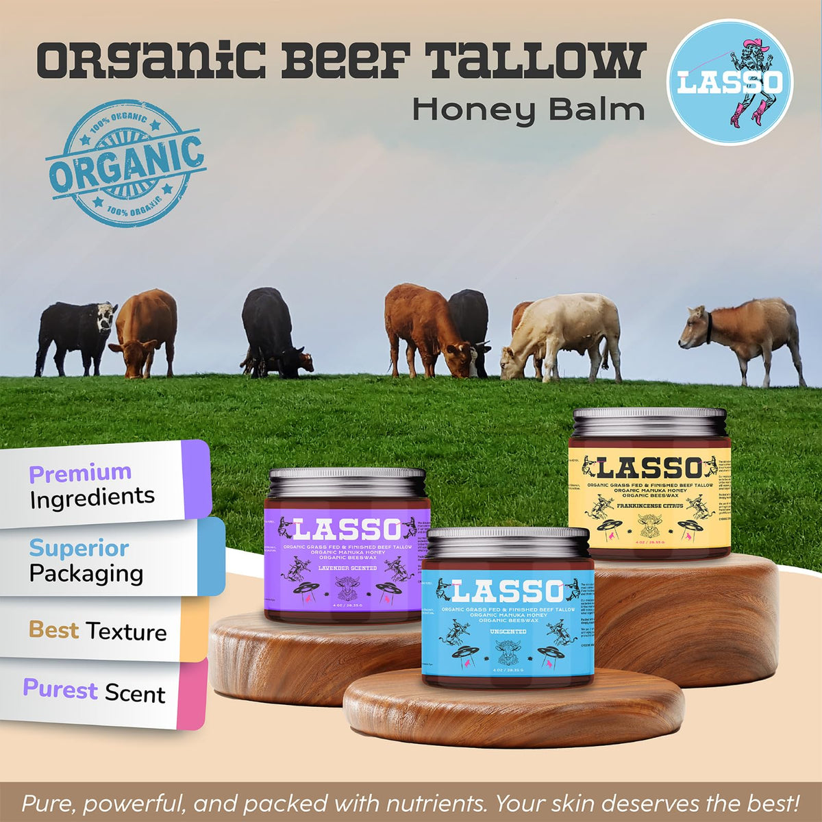 LASSO Manuka honey spoon detail illustrating natural humectant benefit for hydrated skin