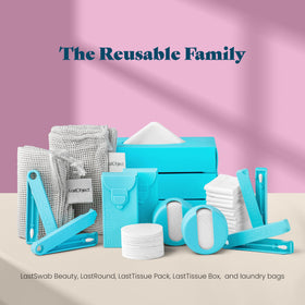 LastSwab packaging with contents displayed, LastSwab ready-to-use eco alternative